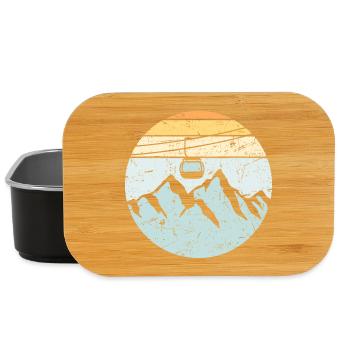 gondola lift mountains ski holiday cable car lift love - Lunch Box - black - Front