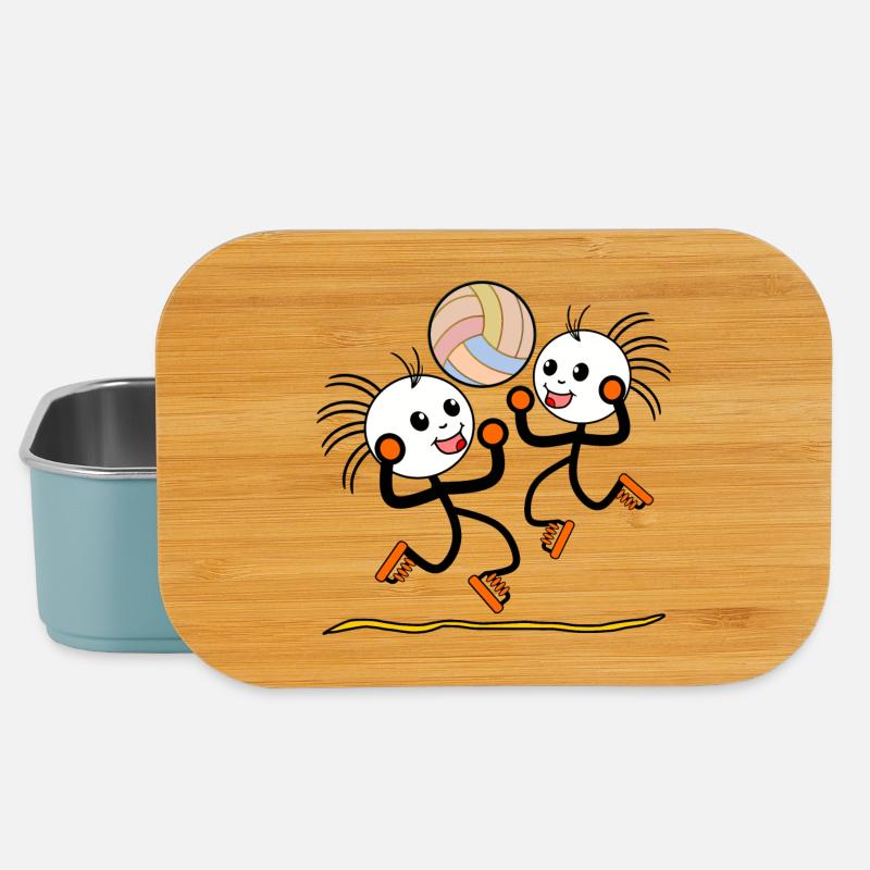 FIGURINE DE BÂTON À PLAT DE VOLLEYBALL SPORT - Boîte à goûter - bleu pâle
