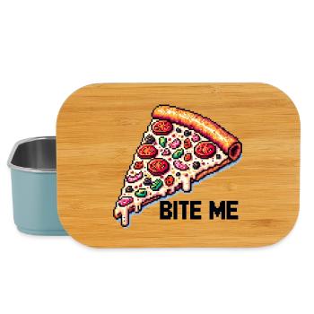 Bite me Pizza - Lunch Box - Hellblau - Vorne