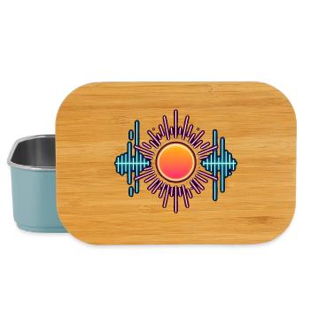Neon Sun Sound Waves - Lunch Box - light blue - Front