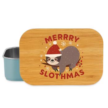 Merry slothmas Chemise animal paresseux de Noël - Boîte à goûter - bleu pâle - Devant