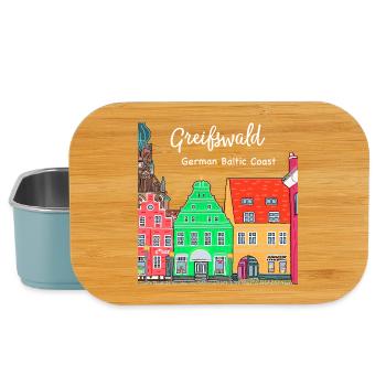 Greifswald, Fachwerk am Fischmarkt, Ostdeutschland - Lunch Box - Hellblau - Vorne