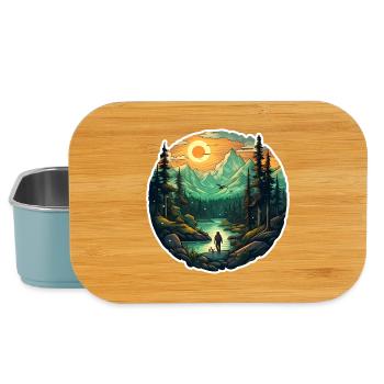 Cooles Wanderer Motiv - Wandern in den Bergen - Lunch Box - Hellblau - Vorne