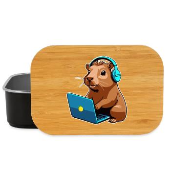 Capybara Programmer Coder Computer - Lunch Box - black - Front