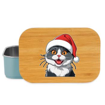 Cat Christmas - Lunch Box - light blue - Front