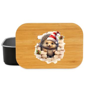 Weihnachtsigel in der Mauer - Lunch Box - Schwarz - Vorne