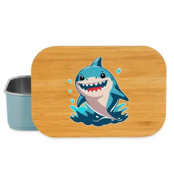 Petit requin - Boîte à goûter - bleu pâle - Devant