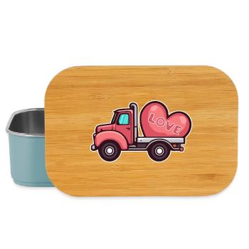 Truck with Heart Love - Lunch Box - light blue - Front