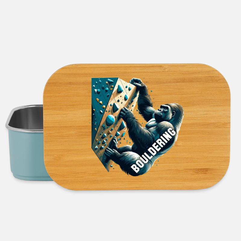 Bouldern Gorilla Geschenk - Lunch Box - Hellblau