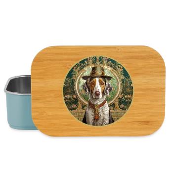 Hunting Dog with hat - Lunch Box - light blue - Front