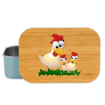 POULETS COQ POULE - Boîte à goûter - bleu pâle - Devant