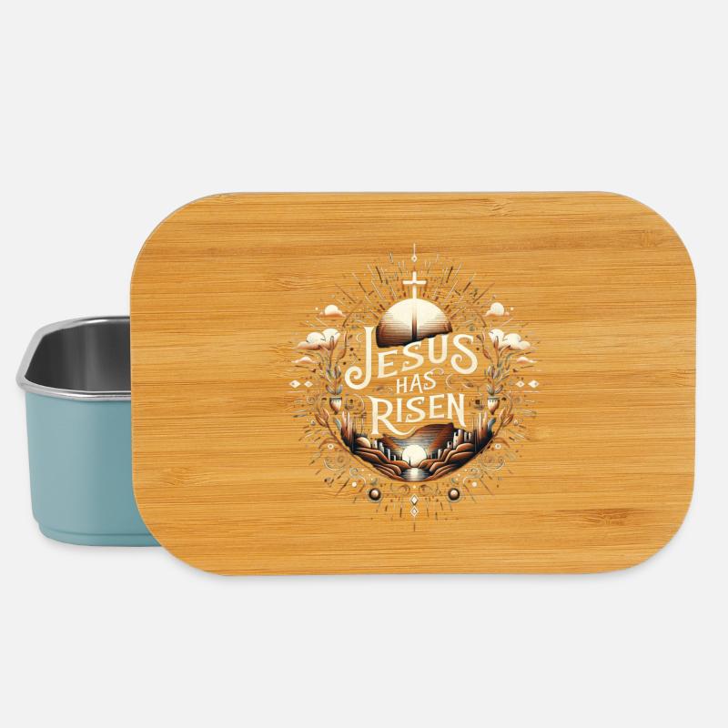 Jesus is Risen – Ornament - Lunch Box - light blue