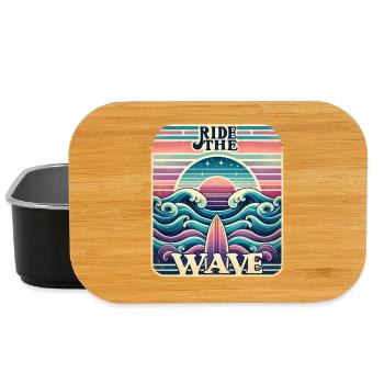 Surfer sur la vague - Boîte à goûter - noir - Devant