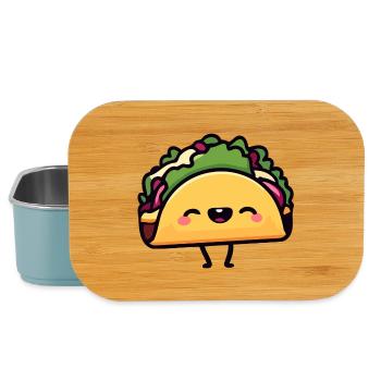 Cheerful Taco Toon - Lunch Box - light blue - Front