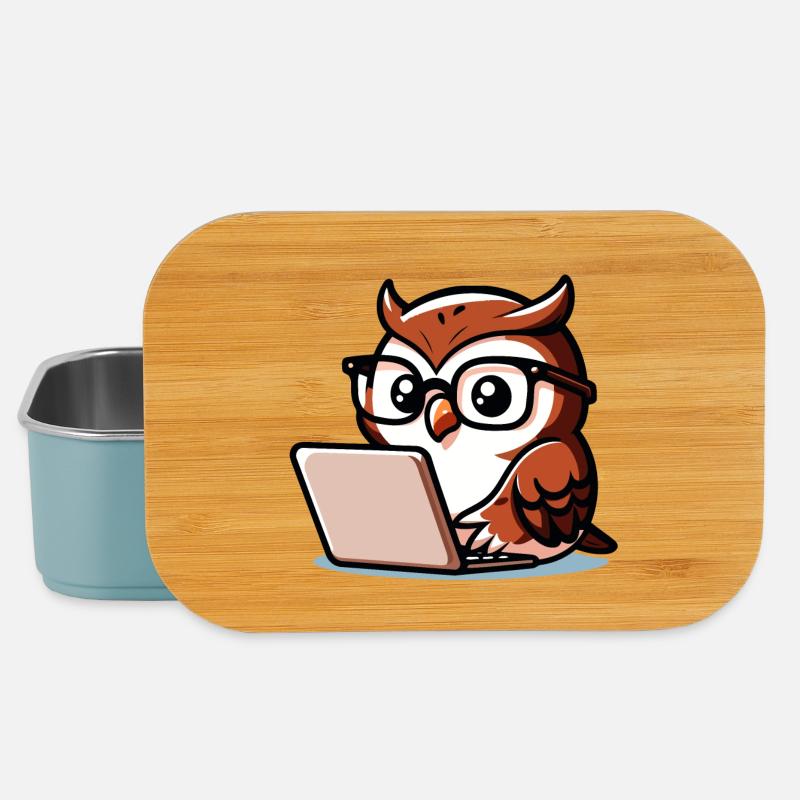 Wise Web Owl: The Knowledge Navigator - Lunch Box - light blue