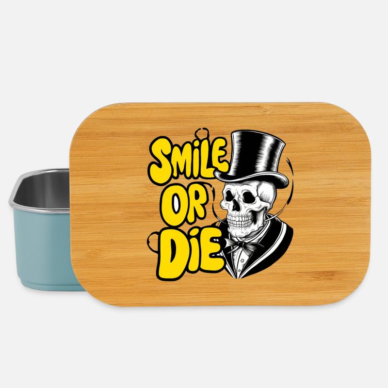 Gothic Skelett mit Hut und farbigem Text - Lunch Box - Hellblau