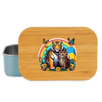 Tiger Owl Rainbow - Lunch Box - light blue - Front