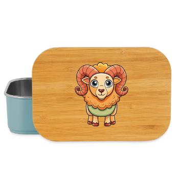 Ram Niedliche Zeichentrickfigur Kawaii Clipart - Lunch Box - Hellblau - Vorne