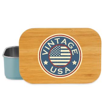 Vintage USA Grunge Style American Flag - Lunch Box - light blue - Front