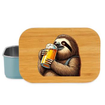 Bier Faultier Genuss Geschenk - Lunch Box - Hellblau - Vorne