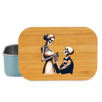 Conception de parodie de squelette de mariage - Boîte à goûter - bleu pâle - Devant