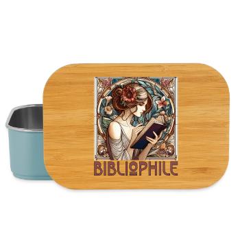 Bibliophile Woman Book Books Reading Gift - Lunch Box - light blue - Front