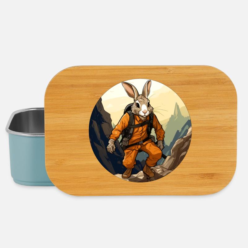 Hasen Wandern / Bergsteiger Hase - Lunch Box - Hellblau