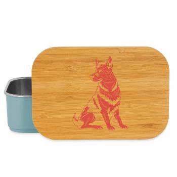 Treuer Schäferhund – Klassische Hundegrafik - Lunch Box - Hellblau - Vorne