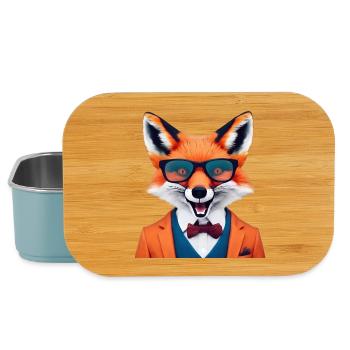 Vivid Fox in Stylish Attire - Lunch Box - light blue - Front