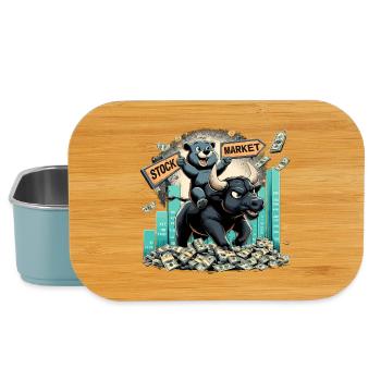 Stock Market Stock Market Bull Bull Bear Profit Gift - Lunch Box - light blue - Front