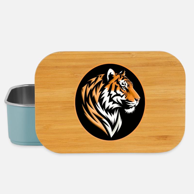 Tiger Portrait - Lunch Box - light blue