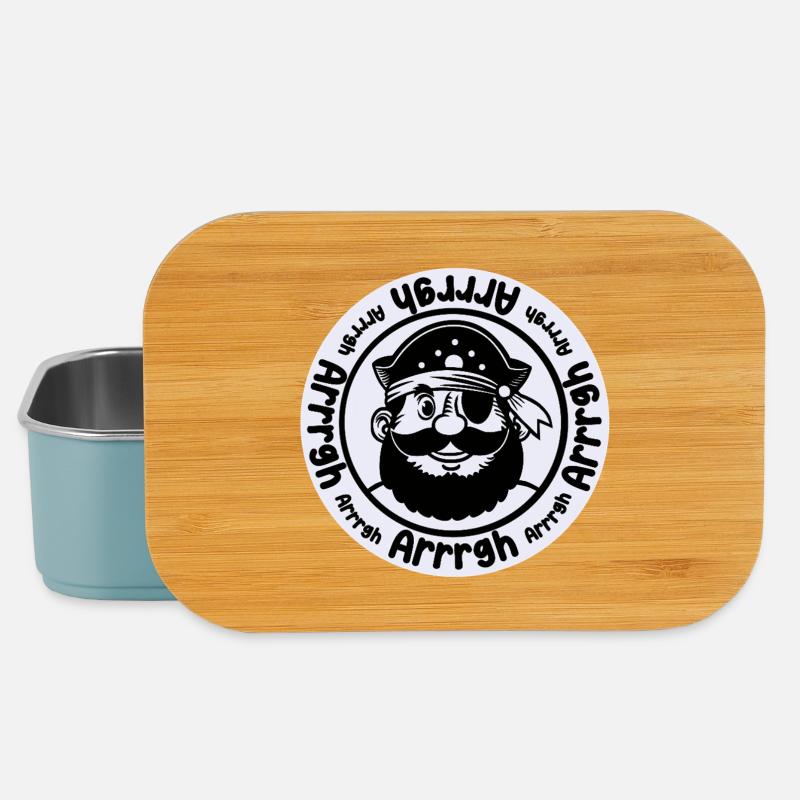 Drôle de pirate avec cache-œil - Boîte à goûter - bleu pâle