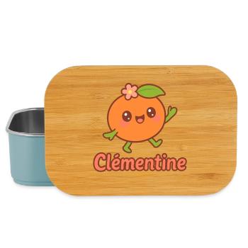 Gift for Clementine, kawaii fruit - Lunch Box - light blue - Front
