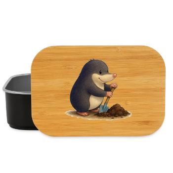 Industrious Mole with Shovel - Lunch Box - black - Front