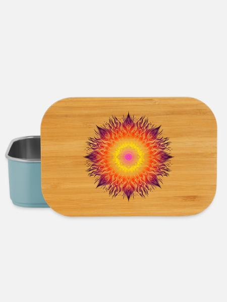 Psychedelisches Feuer-Mandala - Lunch Box - Hellblau
