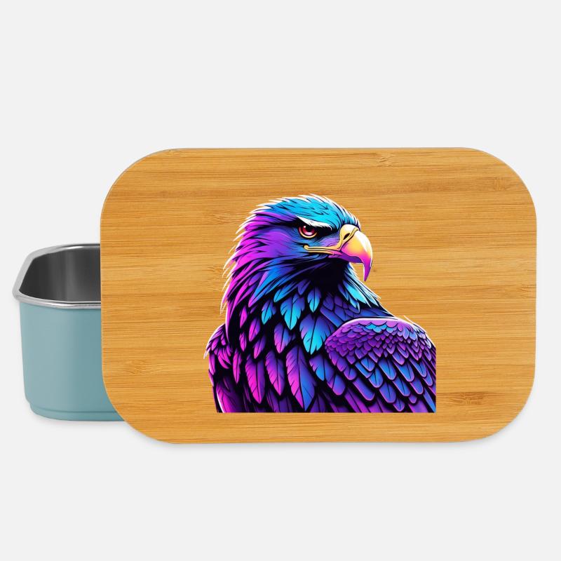 Glowing Eagle with Gradient - Lunch Box - light blue
