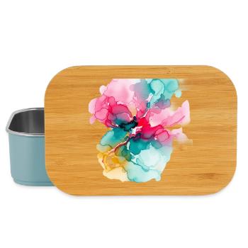 Abstract Watercolor Bloom: Vivid Color Explosion - Lunch Box - light blue - Front