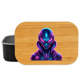 Alien aux couleurs néon vives - Boîte à goûter - noir - Devant