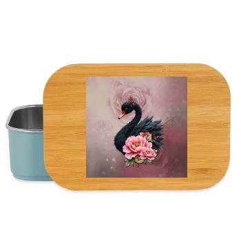 Une touche de rose et la lueur d’un cygne. - Boîte à goûter - bleu pâle - Devant