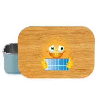 Strahlende Sonne mit Solartafel - Lunch Box - Hellblau - Vorne