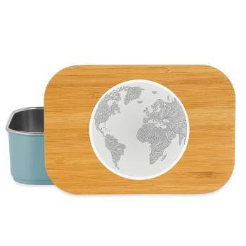 Geometrischer Globus Design - Lunch Box - Hellblau - Vorne