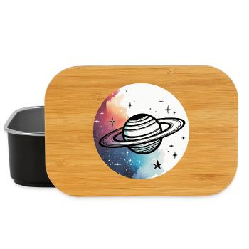 Minimalist Planet – Simple Space Design - Lunch Box - black - Front