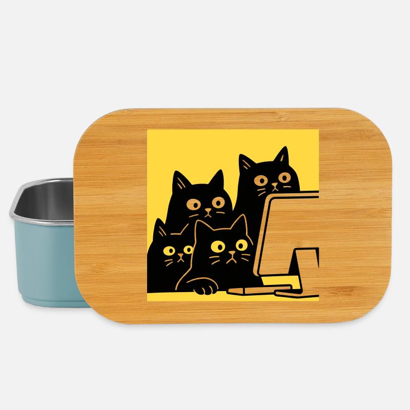 Cats watching Catcontent - Lunch Box - Hellblau