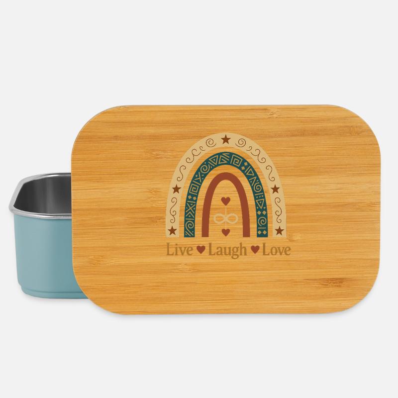 Live Laugh Love Boho Regenbogen - Lunch Box - Hellblau