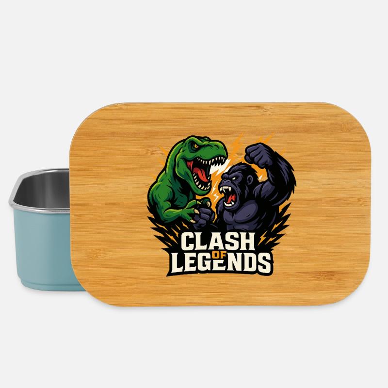 Dino vs. Gorilla - Lunch Box - light blue