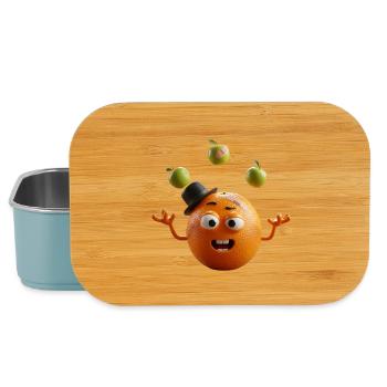 Verspieltes Orange - Lunch Box - Hellblau - Vorne