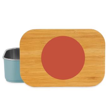 Motif abstrait des tons de terre - Cercle en rouge foncé - Boîte à goûter - bleu pâle - Devant