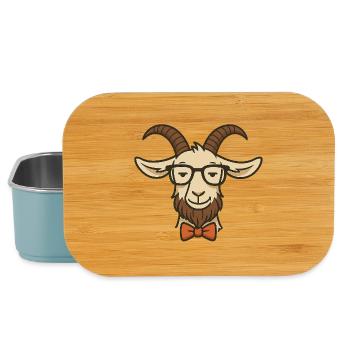 Goat with glasses and bow tie - Lunch Box - light blue - Front