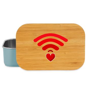 Coeur WiFi - Connexion Amoureuse - Boîte à goûter - bleu pâle - Devant