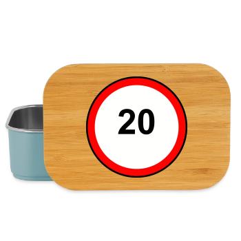 Tempo20 Schild Retro Illustration - Lunch Box - Hellblau - Vorne
